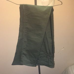 high waisted green skinny jeans